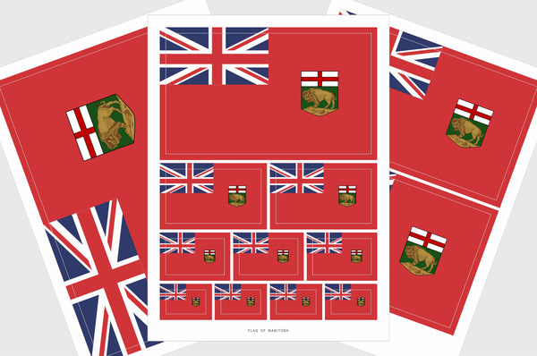 Manitoba Flag Sticker, Weatherproof Vinyl Manitoba Flag Stickers