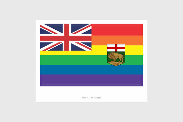 Manitoba LGBTQ Pride Flag Sticker, Weatherproof Vinyl Pride Flag Stickers