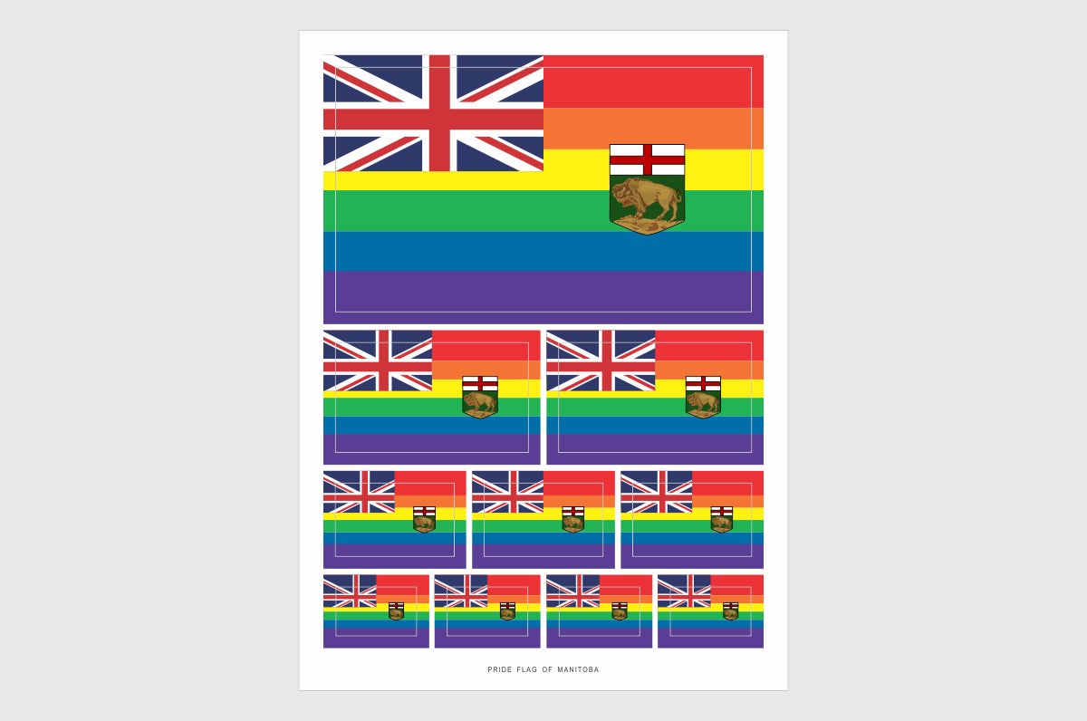 Manitoba LGBTQ Pride Flag Sticker, Weatherproof Vinyl Pride Flag Stickers