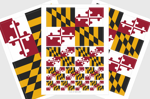 Maryland Flag Sticker, Weatherproof Vinyl Maryland Flag Stickers
