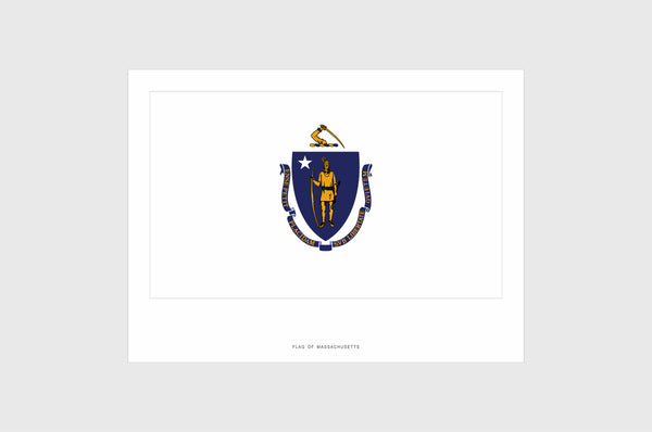 Massachusetts Flag Sticker, Weatherproof Vinyl Flag Stickers