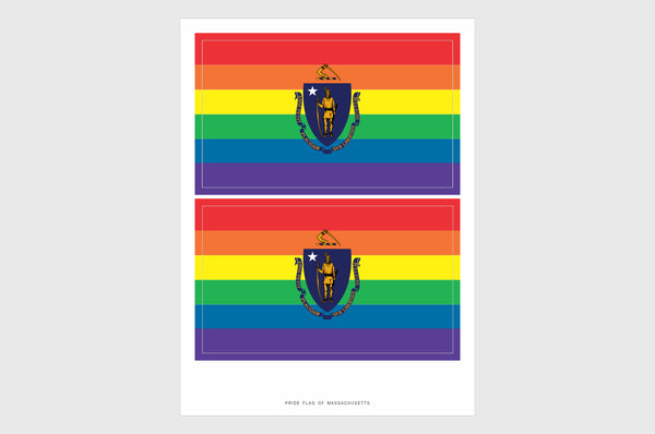 Massachusetts LGBTQ Pride Flag Stickers