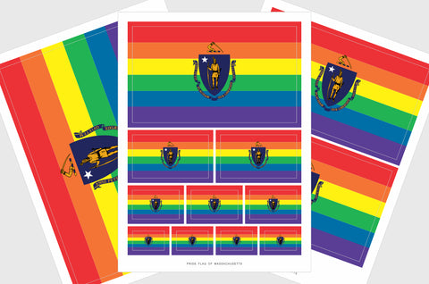 Massachusetts LGBTQ Pride Flag Stickers