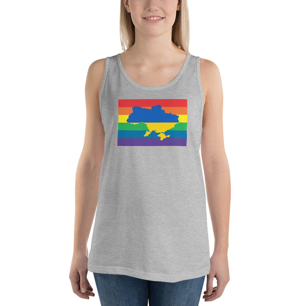 Ukraine LGBT Pride Flag Unisex Tank Top