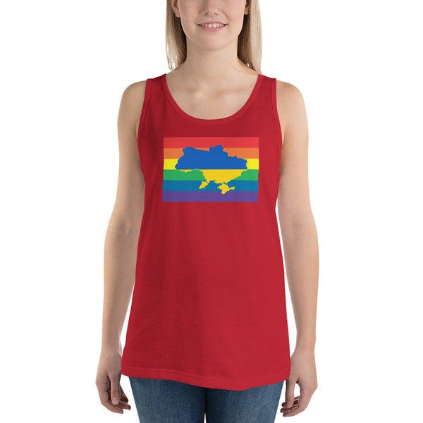 Ukraine LGBT Pride Flag Unisex Tank Top