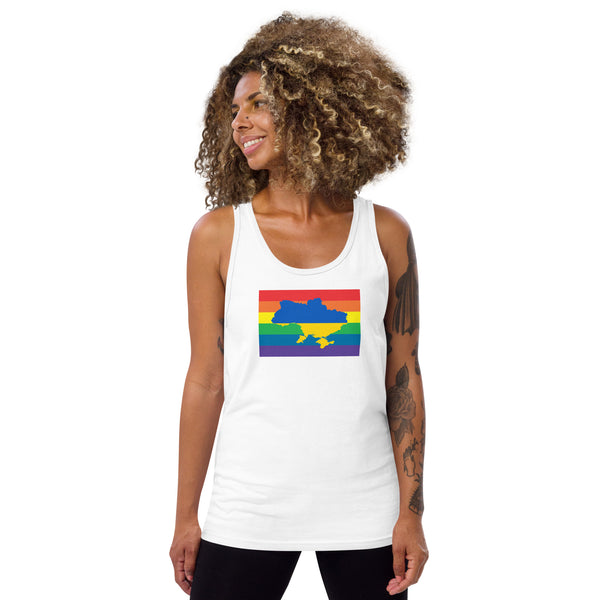 Ukraine LGBT Pride Flag Unisex Tank Top