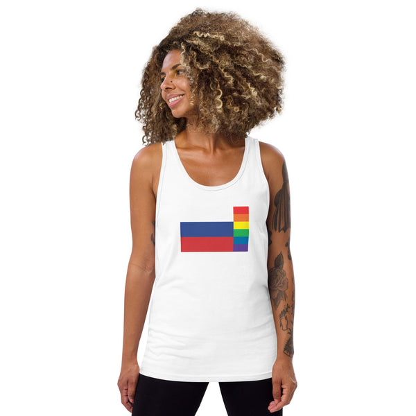 Russia LGBT Pride Flag Unisex Tank Top