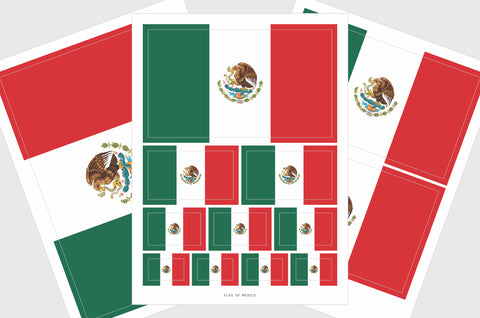 Mexico Flag Sticker, Weatherproof Vinyl Mexican Flag Stickers