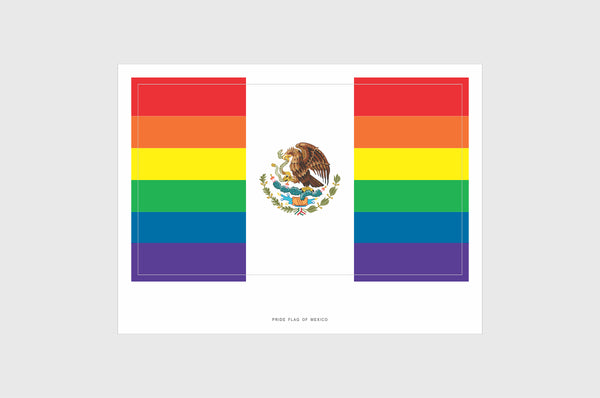 Mexico LGBTQ Pride Flag Sticker, Weatherproof Vinyl Pride Flag Stickers