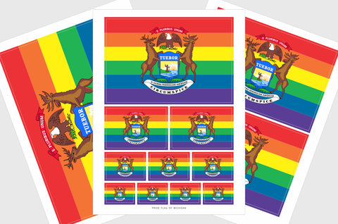 Michigan LGBTQ Pride Flag Stickers