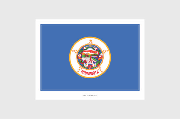Minnesota Flag Sticker, Weatherproof Vinyl Minnesota Flag Stickers