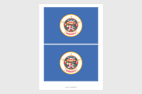 Minnesota Flag Sticker, Weatherproof Vinyl Minnesota Flag Stickers