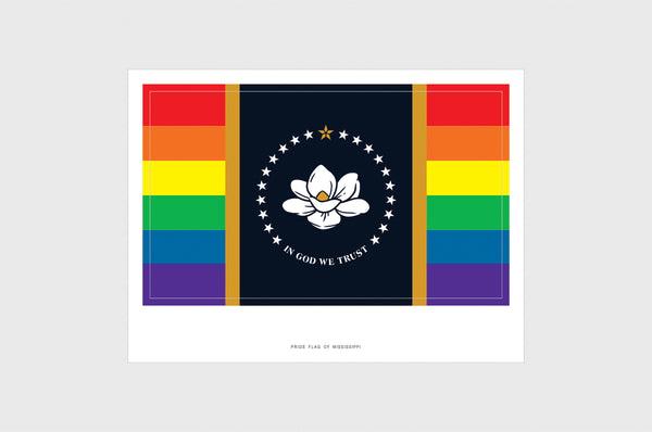 State of Mississippi LGBTQ Pride Flag Stickers