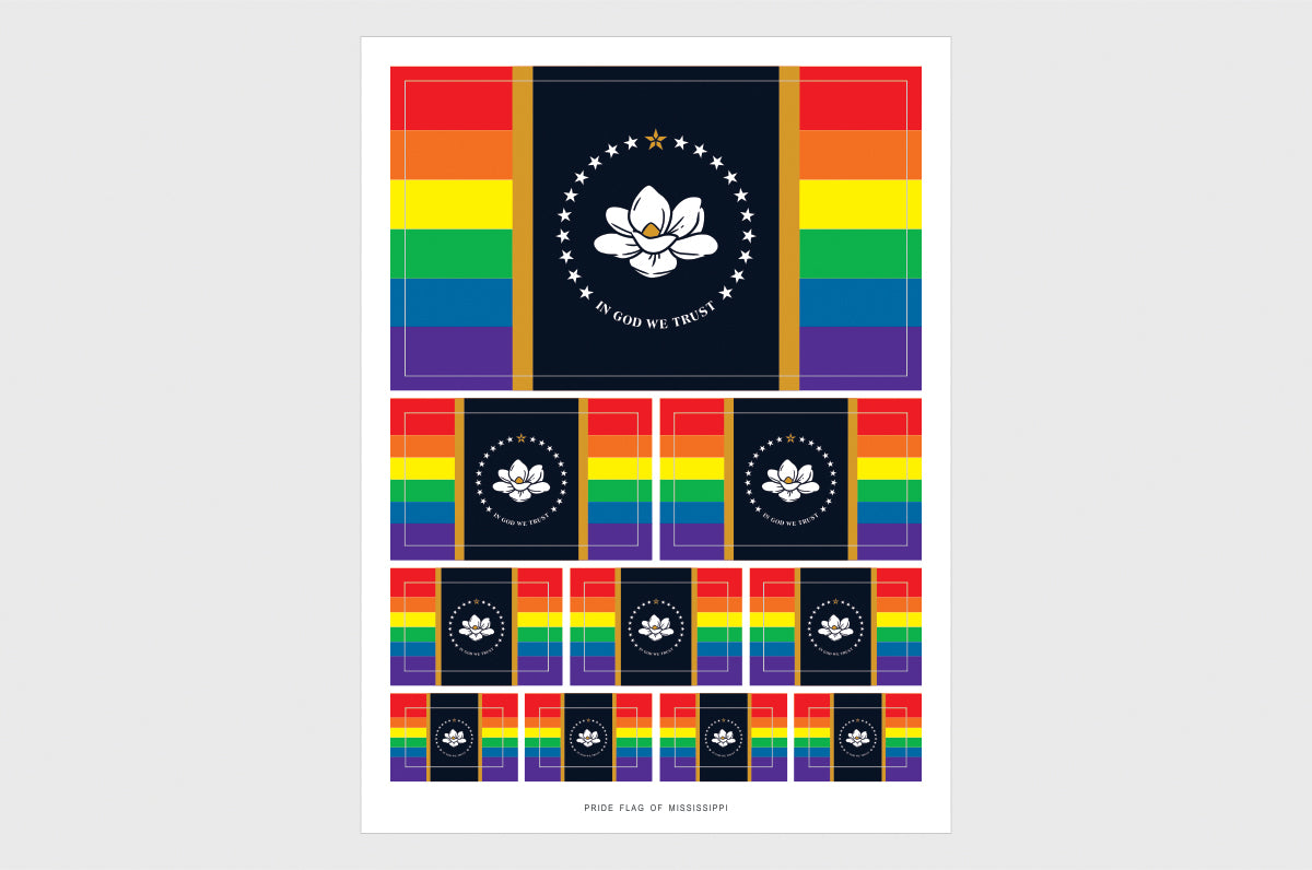 State of Mississippi LGBTQ Pride Flag Stickers
