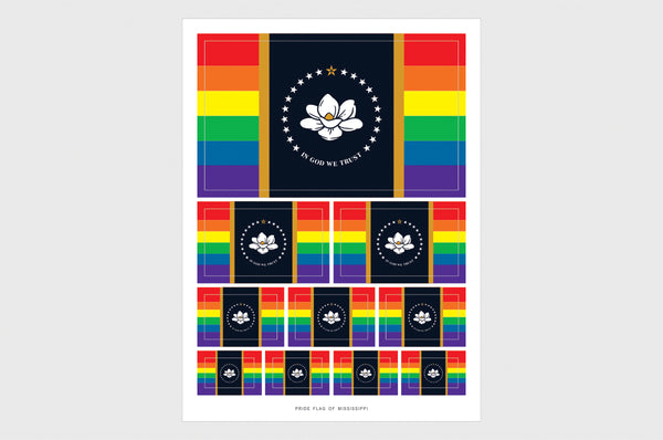 State of Mississippi LGBTQ Pride Flag Stickers