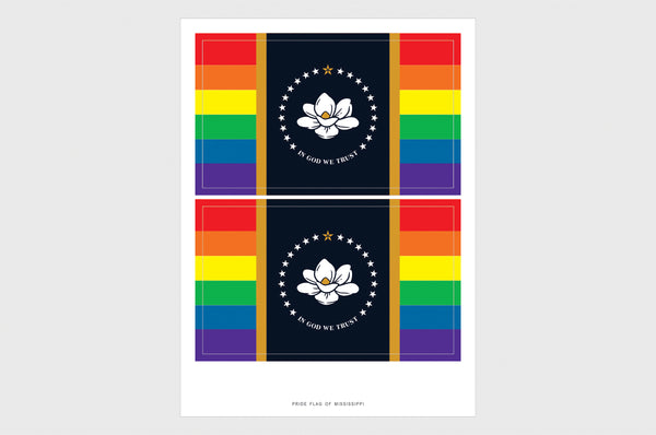 State of Mississippi LGBTQ Pride Flag Stickers