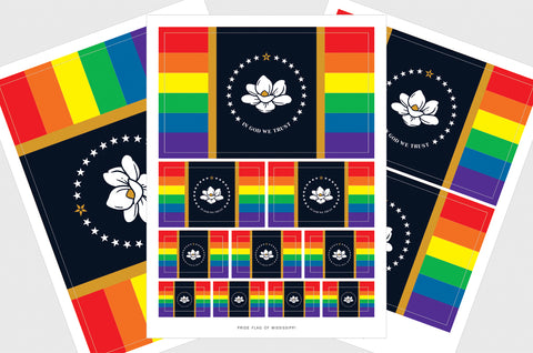 State of Mississippi LGBTQ Pride Flag Stickers