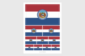 Missouri Flag Sticker, Weatherproof Vinyl State Flag Stickers