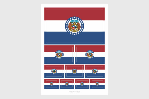 Missouri Flag Sticker, Weatherproof Vinyl State Flag Stickers