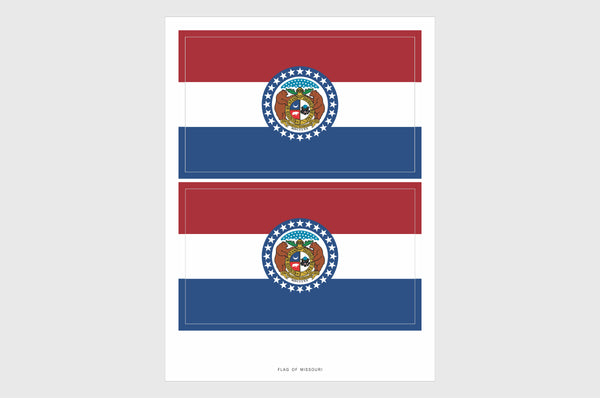 Missouri Flag Sticker, Weatherproof Vinyl State Flag Stickers