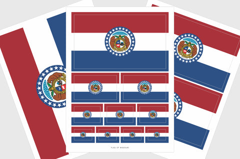 Missouri Flag Sticker, Weatherproof Vinyl State Flag Stickers