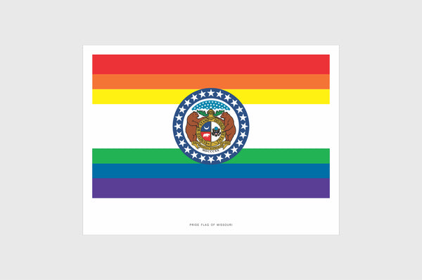 Missouri LGBTQ Pride Flag Sticker, Weatherproof Vinyl Pride Flag Stickers