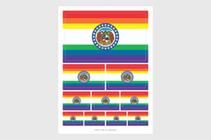 Missouri LGBTQ Pride Flag Sticker, Weatherproof Vinyl Pride Flag Stickers
