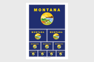 Montana Flag Sticker, Weatherproof Vinyl Montana Flag Stickers