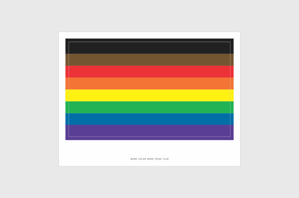 More Color, More Pride Flag Stickers, LGBTQ Flag Stickers