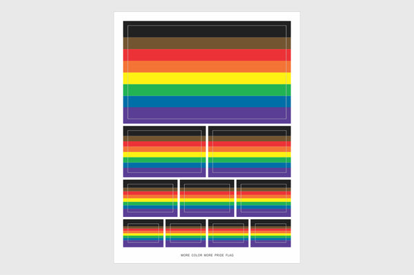 More Color, More Pride Flag Stickers, LGBTQ Flag Stickers