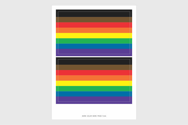 More Color, More Pride Flag Stickers, LGBTQ Flag Stickers