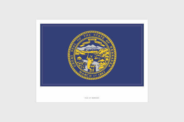 Nebraska Flag Sticker, Weatherproof Vinyl Nebraska Flag Stickers