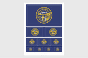 Nebraska Flag Sticker, Weatherproof Vinyl Nebraska Flag Stickers