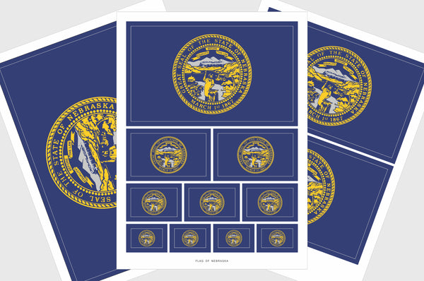 Nebraska Flag Sticker, Weatherproof Vinyl Nebraska Flag Stickers