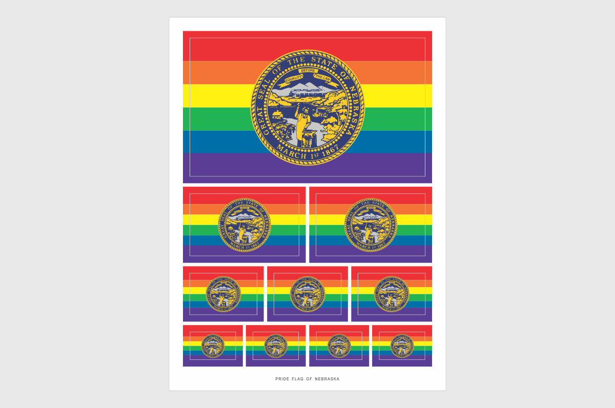 Nebraska LGBTQ Pride Flag Stickers
