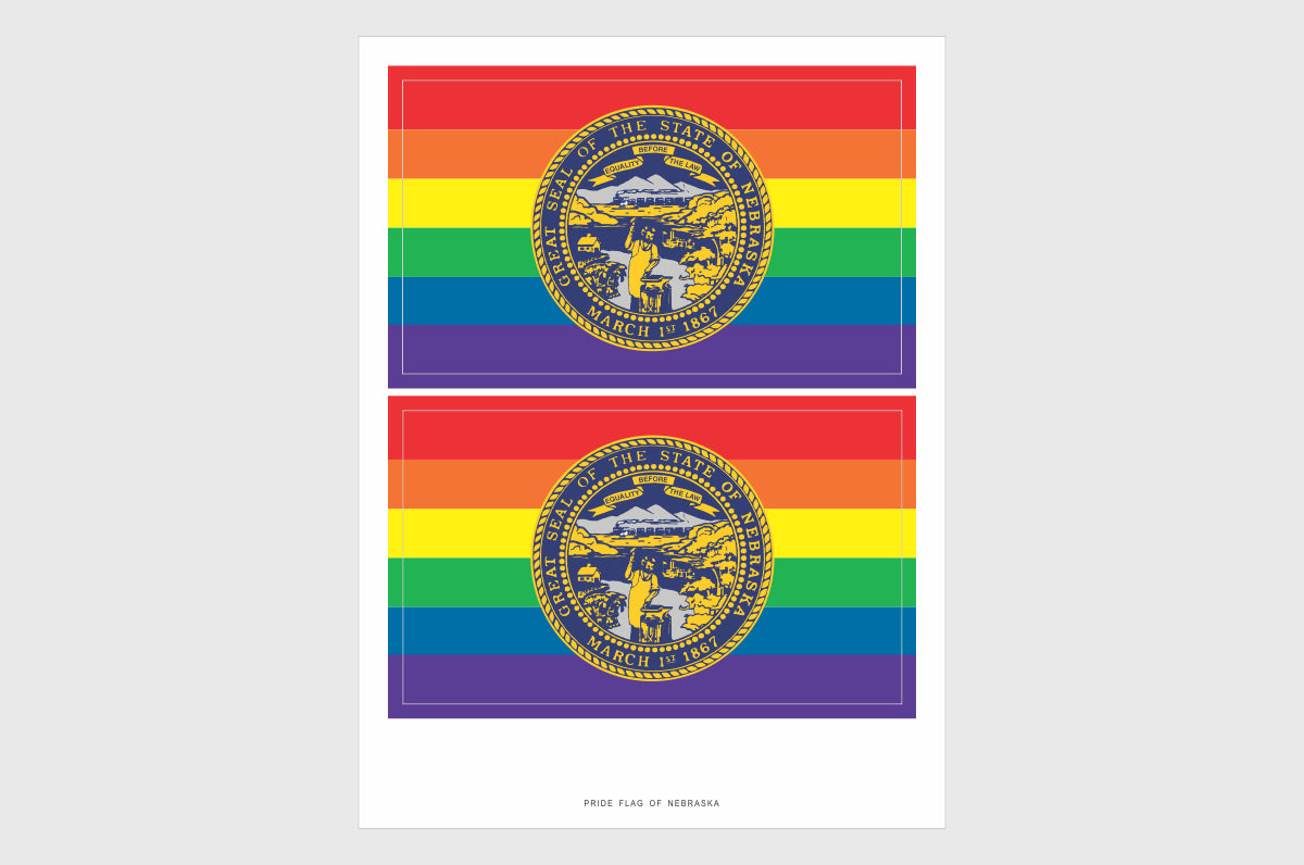 Nebraska LGBTQ Pride Flag Stickers