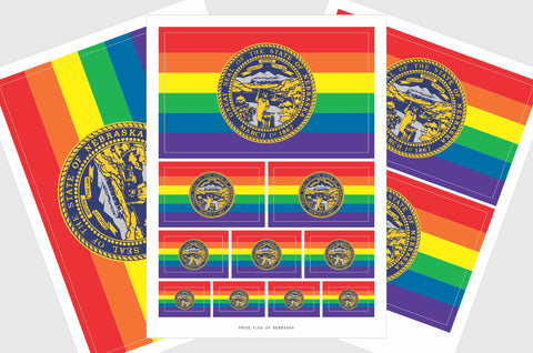 Nebraska LGBTQ Pride Flag Stickers