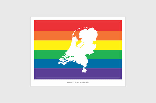 The Netherlands LGBTQ Pride Flag Sticker, Weatherproof Vinyl Pride Flag Stickers