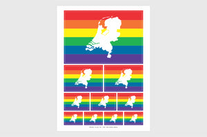 The Netherlands LGBTQ Pride Flag Sticker, Weatherproof Vinyl Pride Flag Stickers