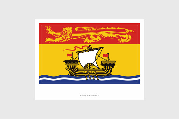 New Brunswick Flag Sticker, Weatherproof Vinyl Province Flag Stickers