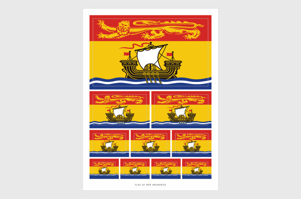 New Brunswick Flag Sticker, Weatherproof Vinyl Province Flag Stickers