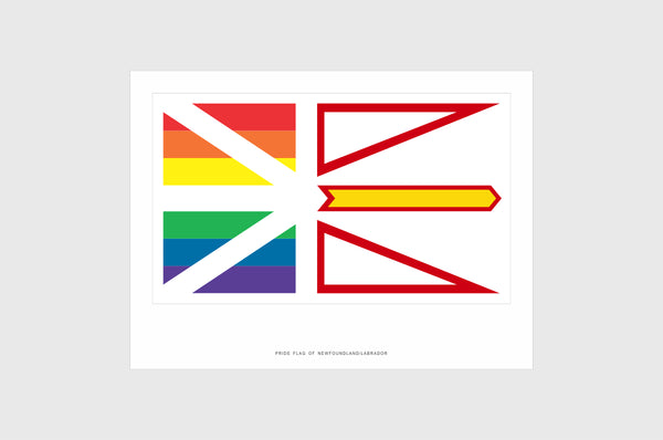 Newfoundland & Labrador LGBTQ Pride Flag Sticker, Weatherproof Vinyl Flag Stickers