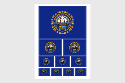 New Hampshire Flag Stickers