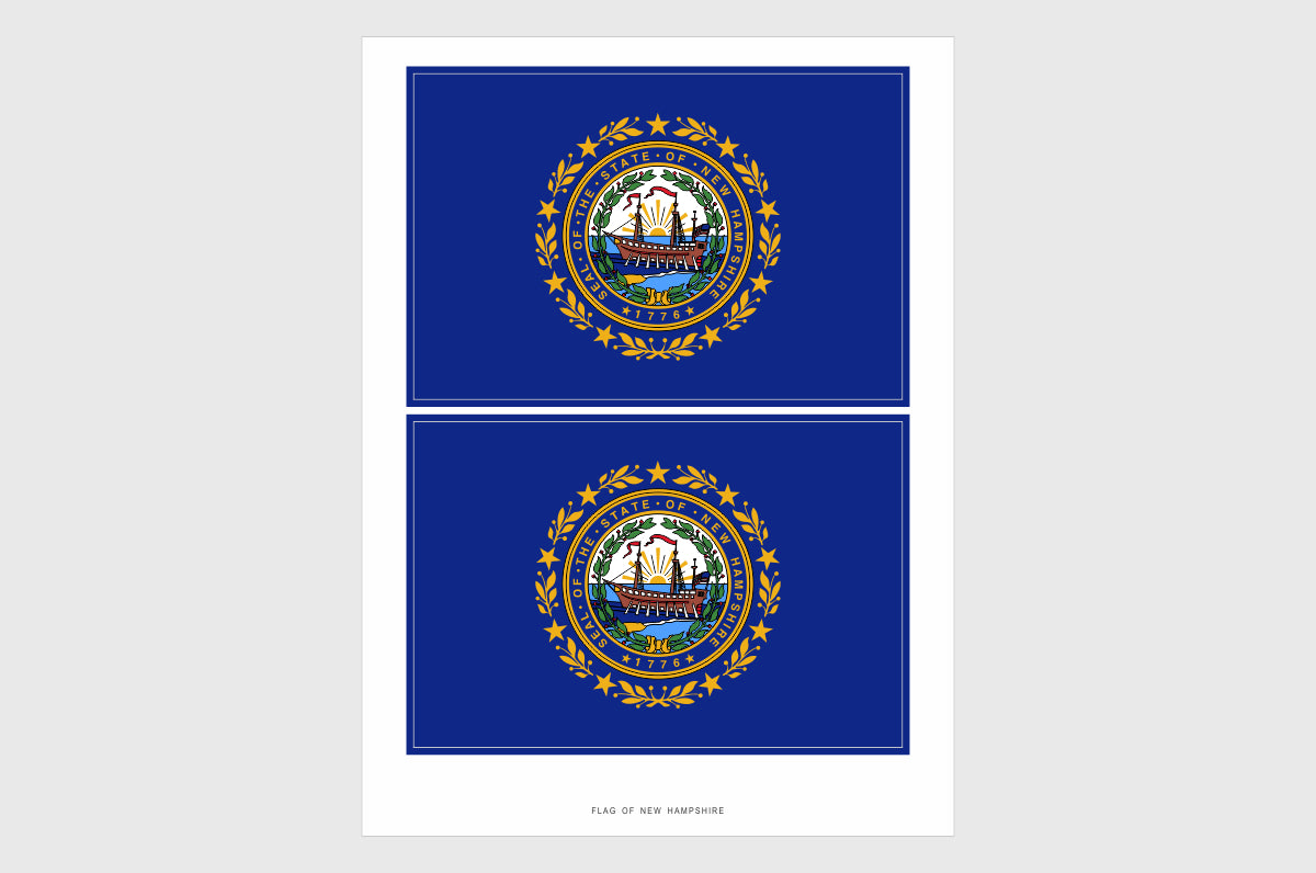 New Hampshire Flag Stickers