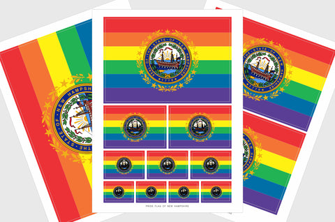 New Hampshire LGBTQ Pride Flag Stickers