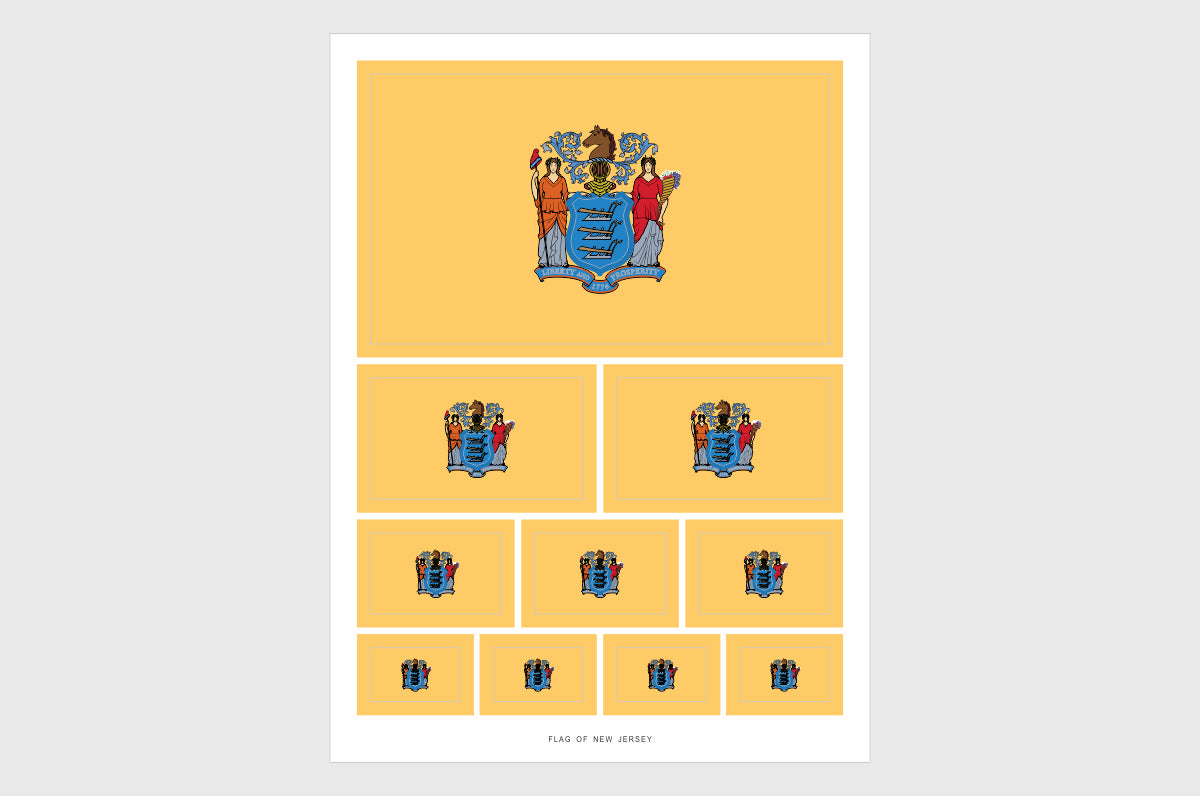 New Jersey Flag Stickers