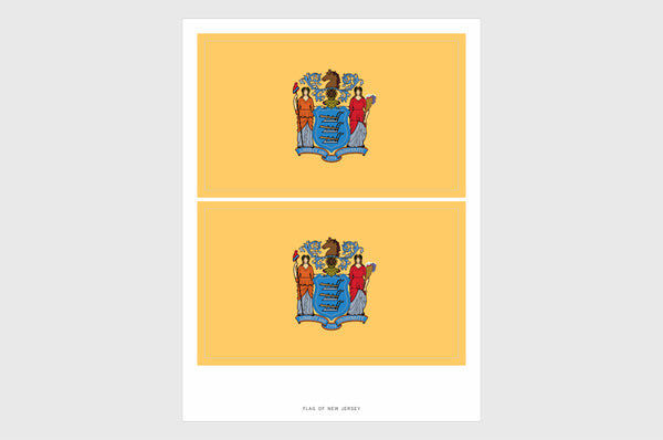 New Jersey Flag Sticker, Weatherproof Vinyl State Flag Stickers
