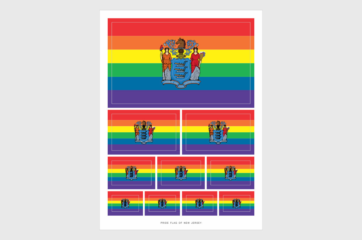 New Jersey LGBTQ Pride Flag Stickers