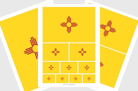 New Mexico Flag Sticker, Weatherproof Vinyl New Mexico Flag Stickers