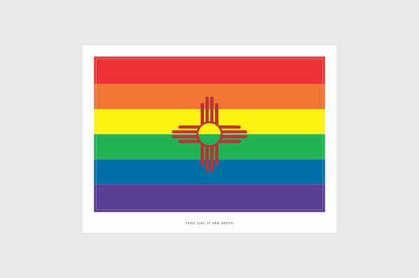 New Mexico LGBTQ Pride Flag Sticker, Weatherproof Vinyl Pride Flag Stickers